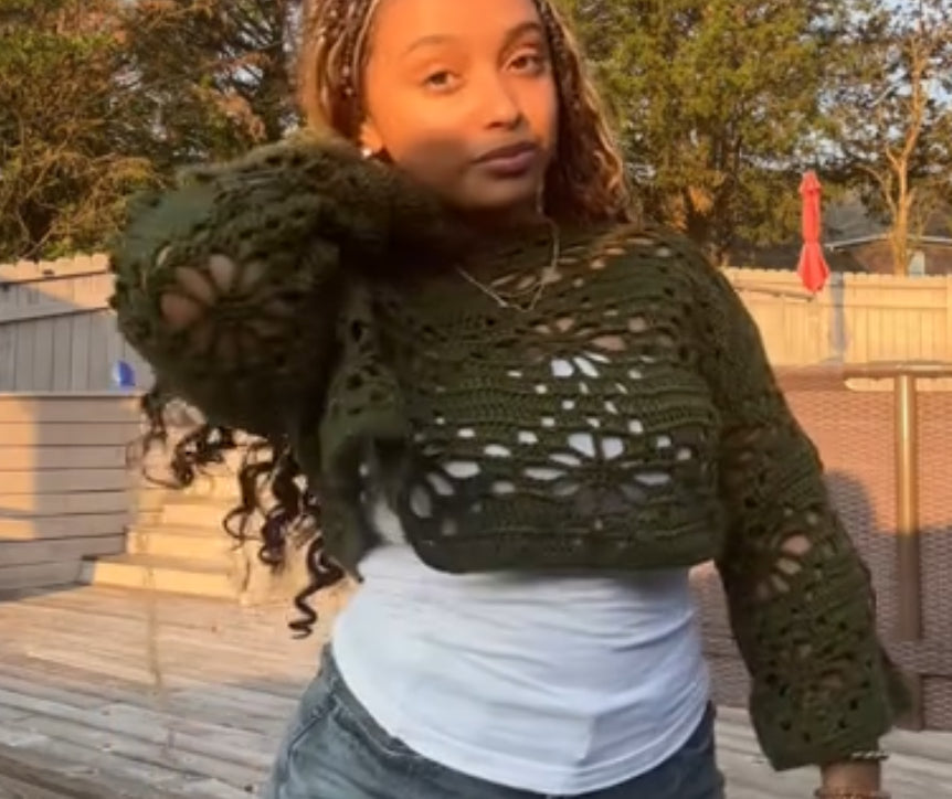 Crochet Flower Sweater