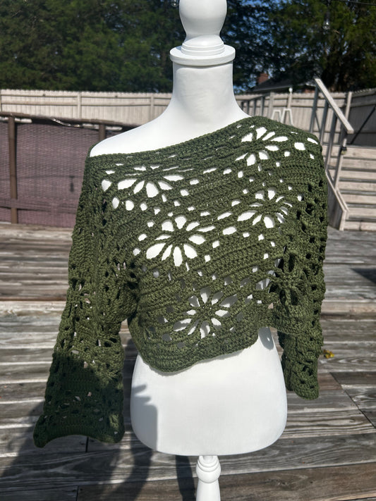 Crochet Flower Sweater